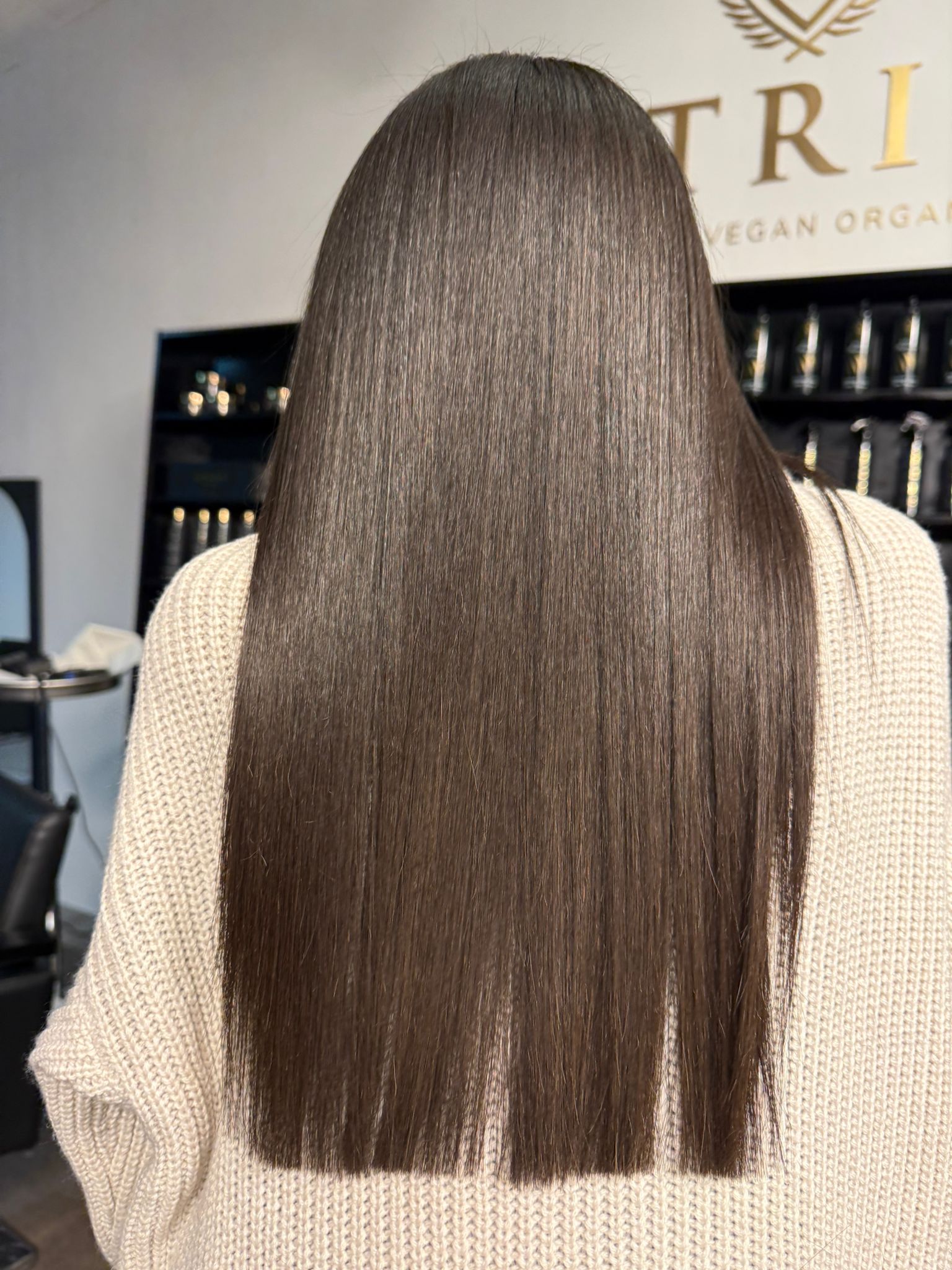 Después alisado de keratina en Tavernes resultado profesional