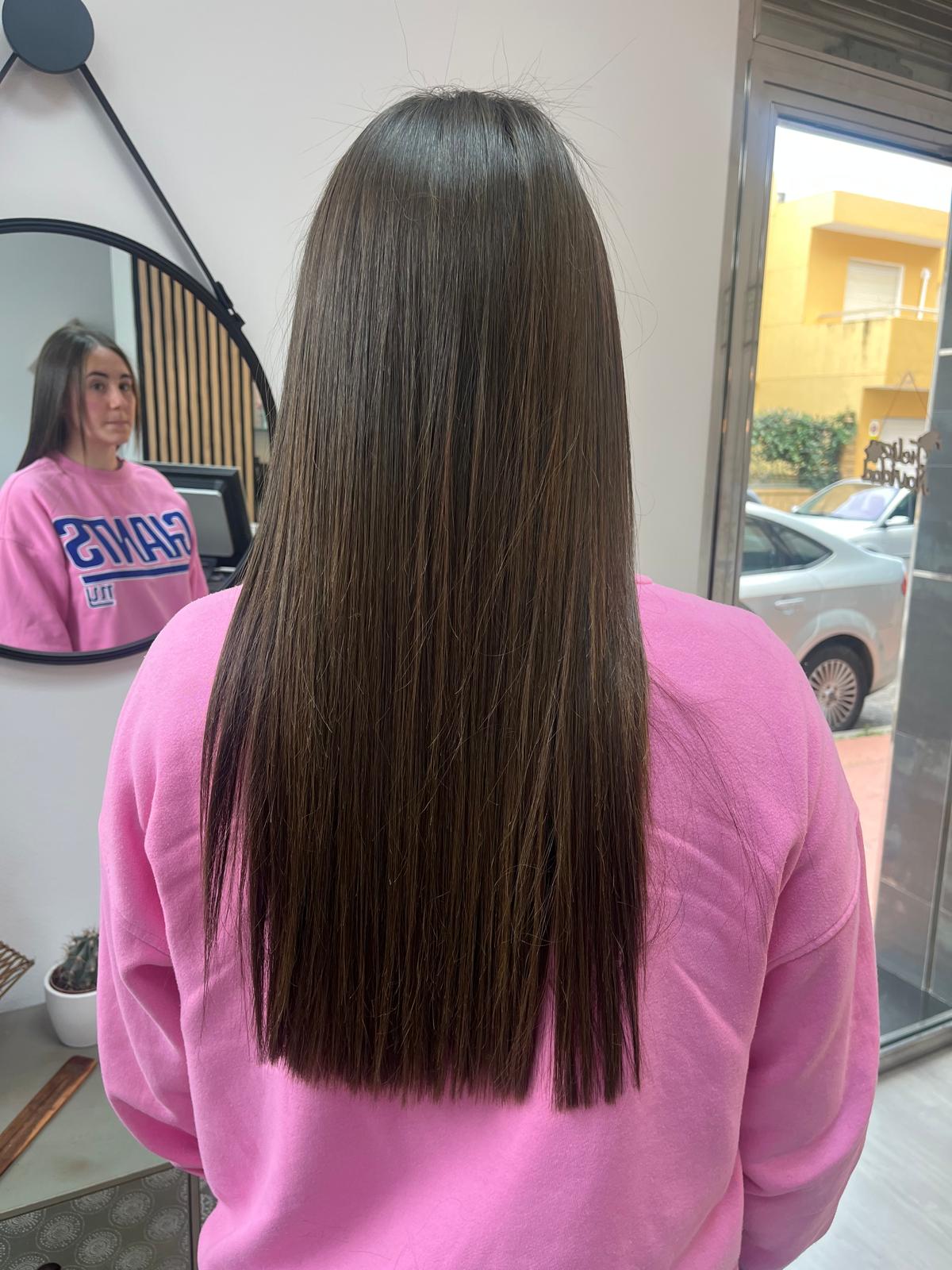 Después alisado de keratina en Tavernes resultado profesional